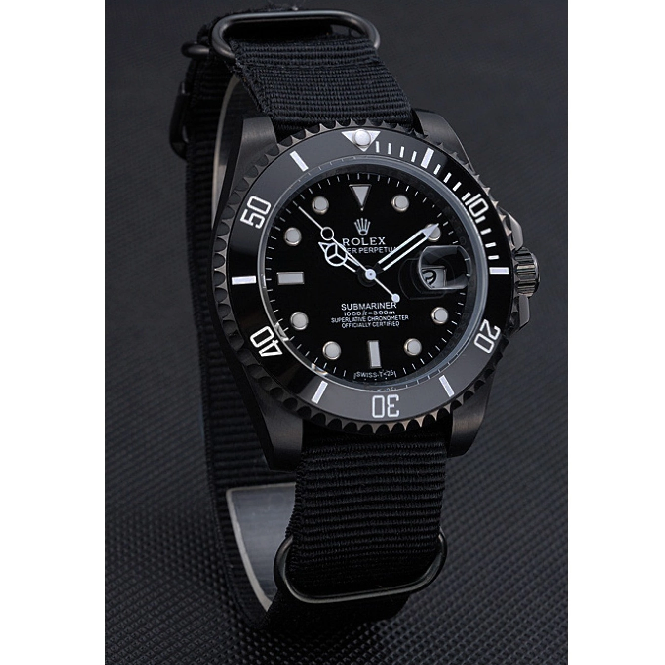 Aaa replica Submariner Black Strap Rolex 622006 Nylon 0515